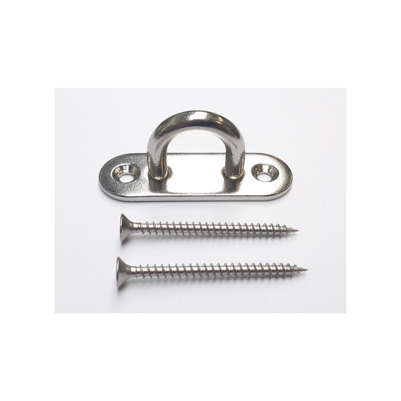 Pontet sur platine en inox pour fixation de filets de catamaran Larrieu Frères