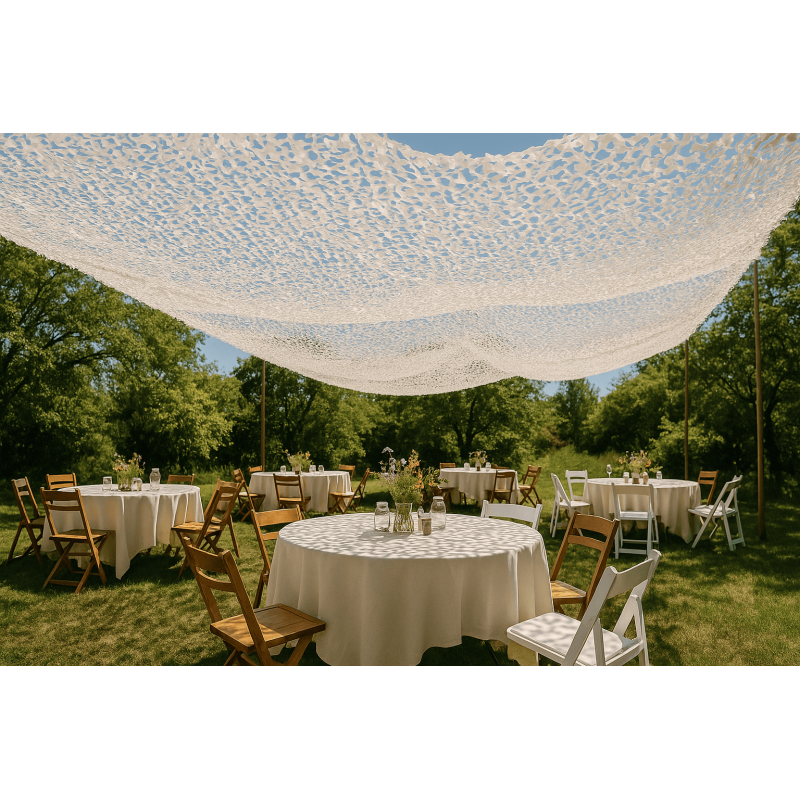 Filet camouflage blanc renforcé décoration jardin balcon ambiance neige style naturel protection légère