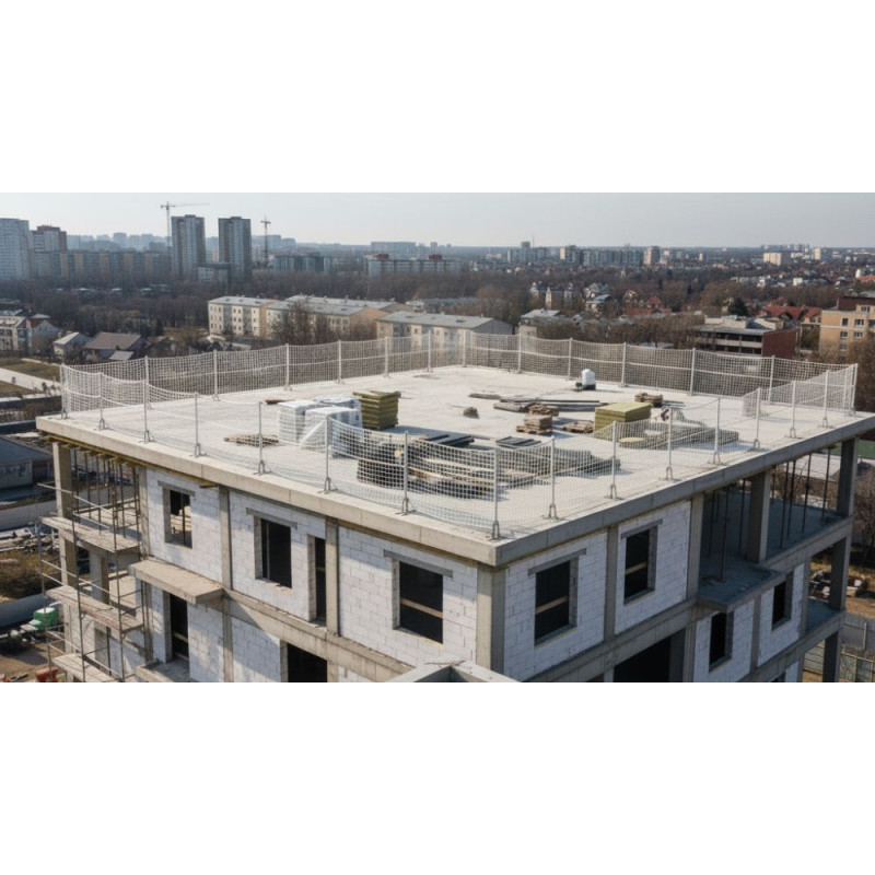 Filet périphérique chantier hauteur sécurité échafaudage polyamide maille 100 mm