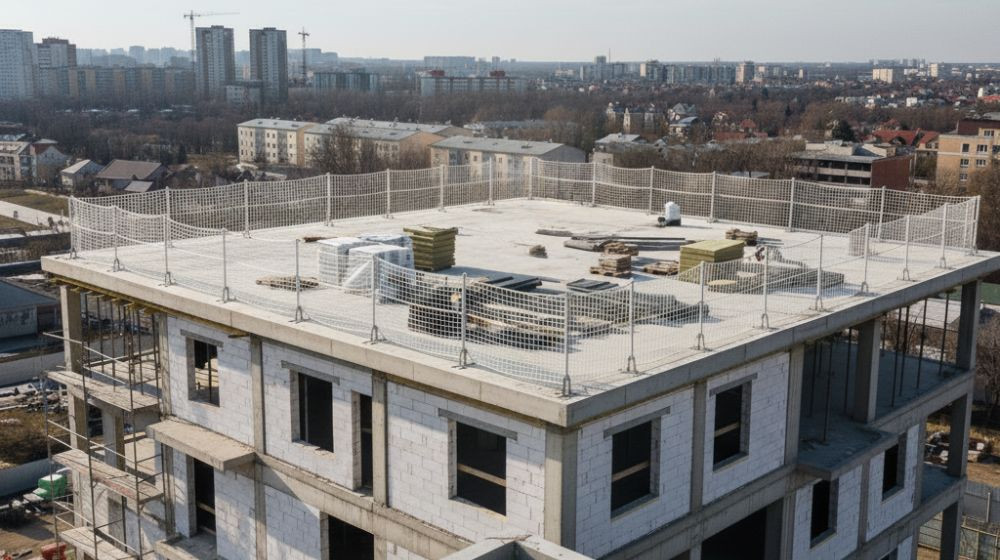 Filet périphérique chantier hauteur sécurité échafaudage polyamide maille 100 mm Filet périphérique chantier hauteur sécurité échafaudage polyamide maille 100 mm