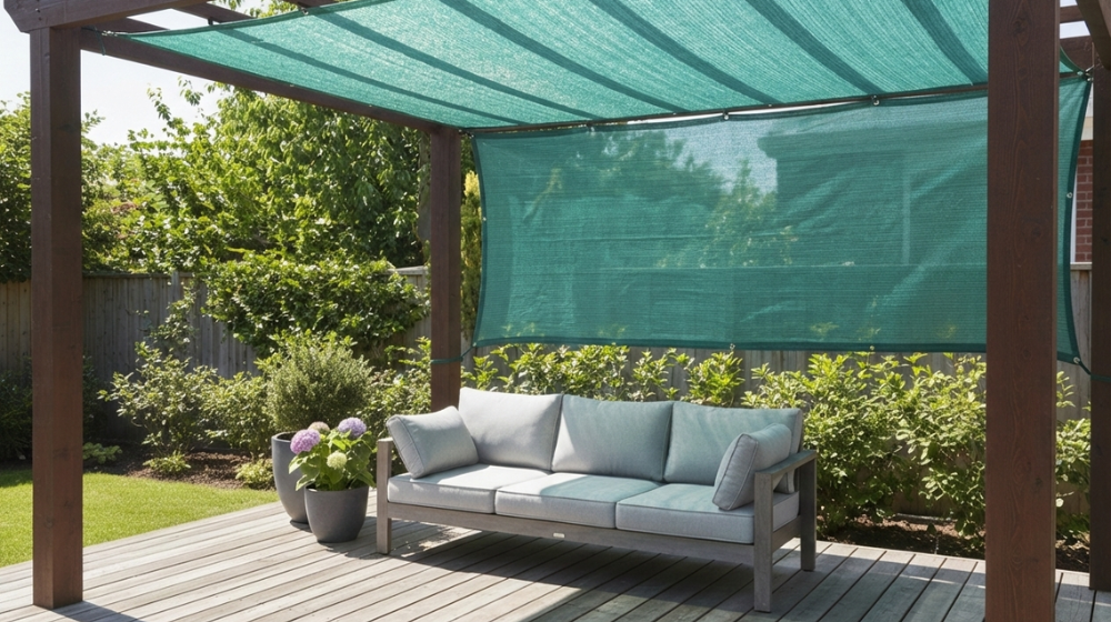 Filet d’ombrage vert 70% anti-UV utilisation jardin terrasse pergola potager extérieur