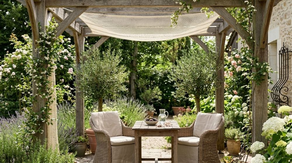 filet coton naturel écru maille fine décoration mur plafond intérieur extérieur ambiance bohème