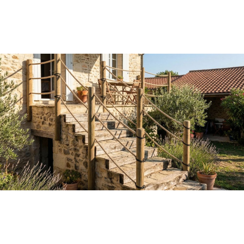 cordage polypropylène beige imitation chanvre naturel extérieur résistant UV pluie soleil