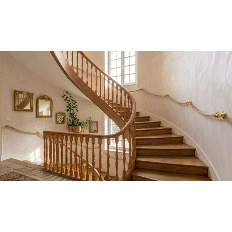 main courante rampe escalier corde chanvre anneaux laiton rampe sur mesure larrieu freres
