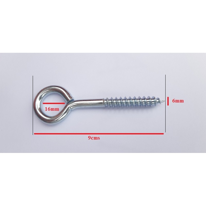 Piton en acier zingué pour fixation de filet de catamaran avec mesures