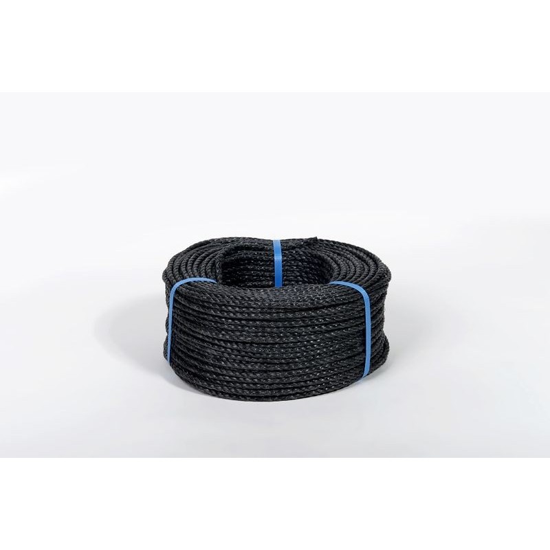cordage polypropylène noir câblé cordeau soutien volière 4mm