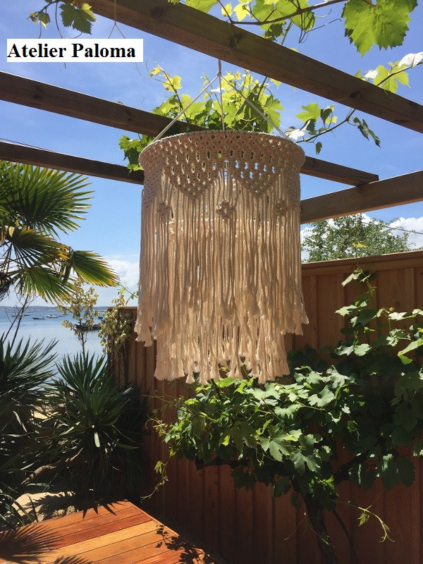 Suspension macramé en cordage coton 