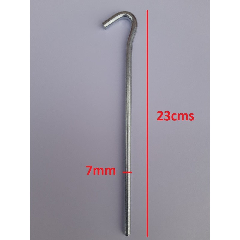 Piquet acier pour le gazon filet de piscine Larrieu Frères avec mesures