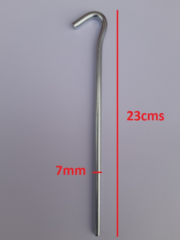Piquet acier pour le gazon filet de piscine Larrieu Frères avec mesures Piquet acier pour le gazon filet de piscine Larrieu Frères avec mesures