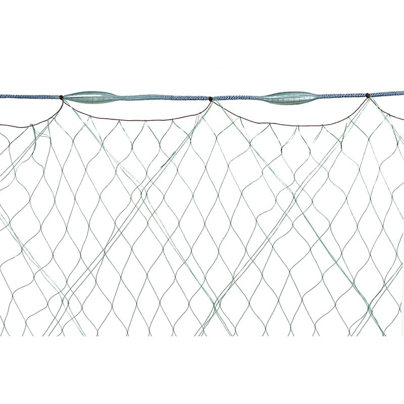 Tramail nylon maille 40 mm filet de pêche en rivière nappes nylon vert corde flottante