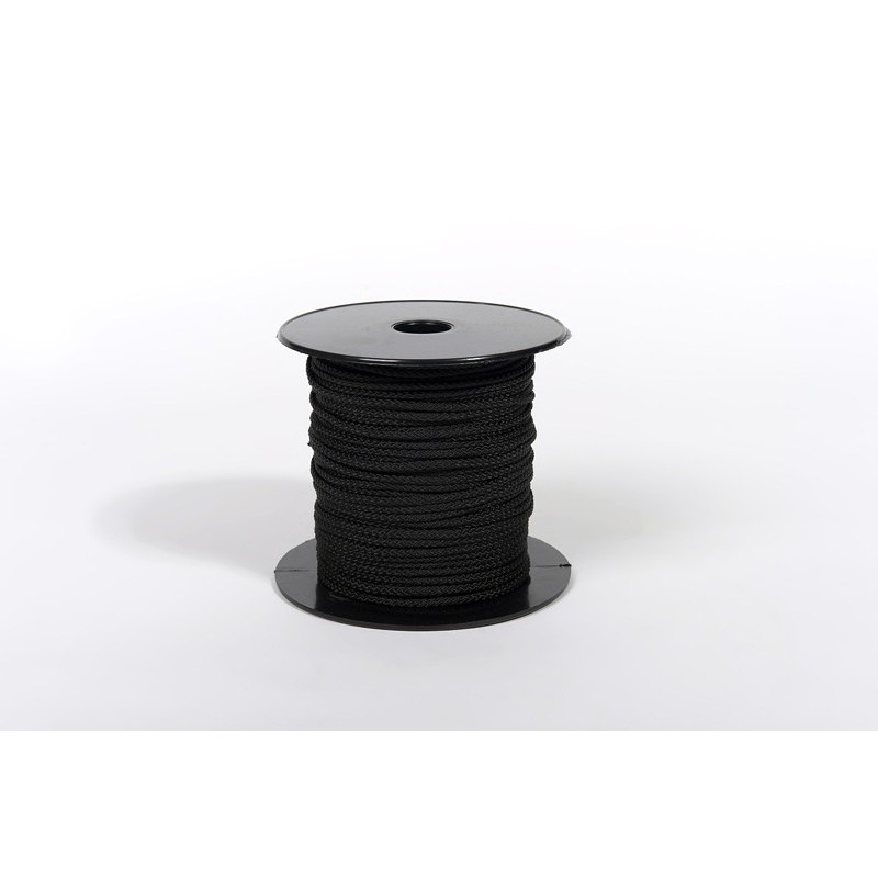 Corde Tressée Polypropylène 5mm - Longueur 100m, Couleur Noir, Charge De Rupture 260kg - Âme Polyester, Extérieur PP Stabilisé UV - Pour Nautisme, Décoration, Bricolage