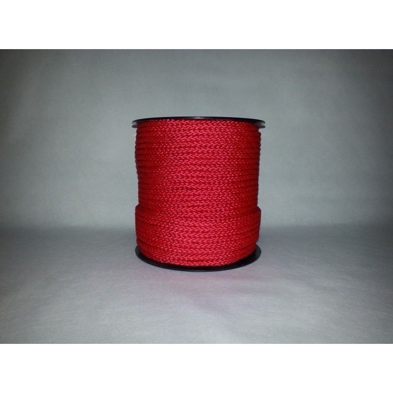 Cordage polypropylène tressé rouge