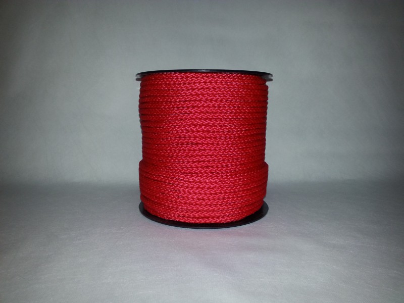 Cordage polypropylène tressé rouge